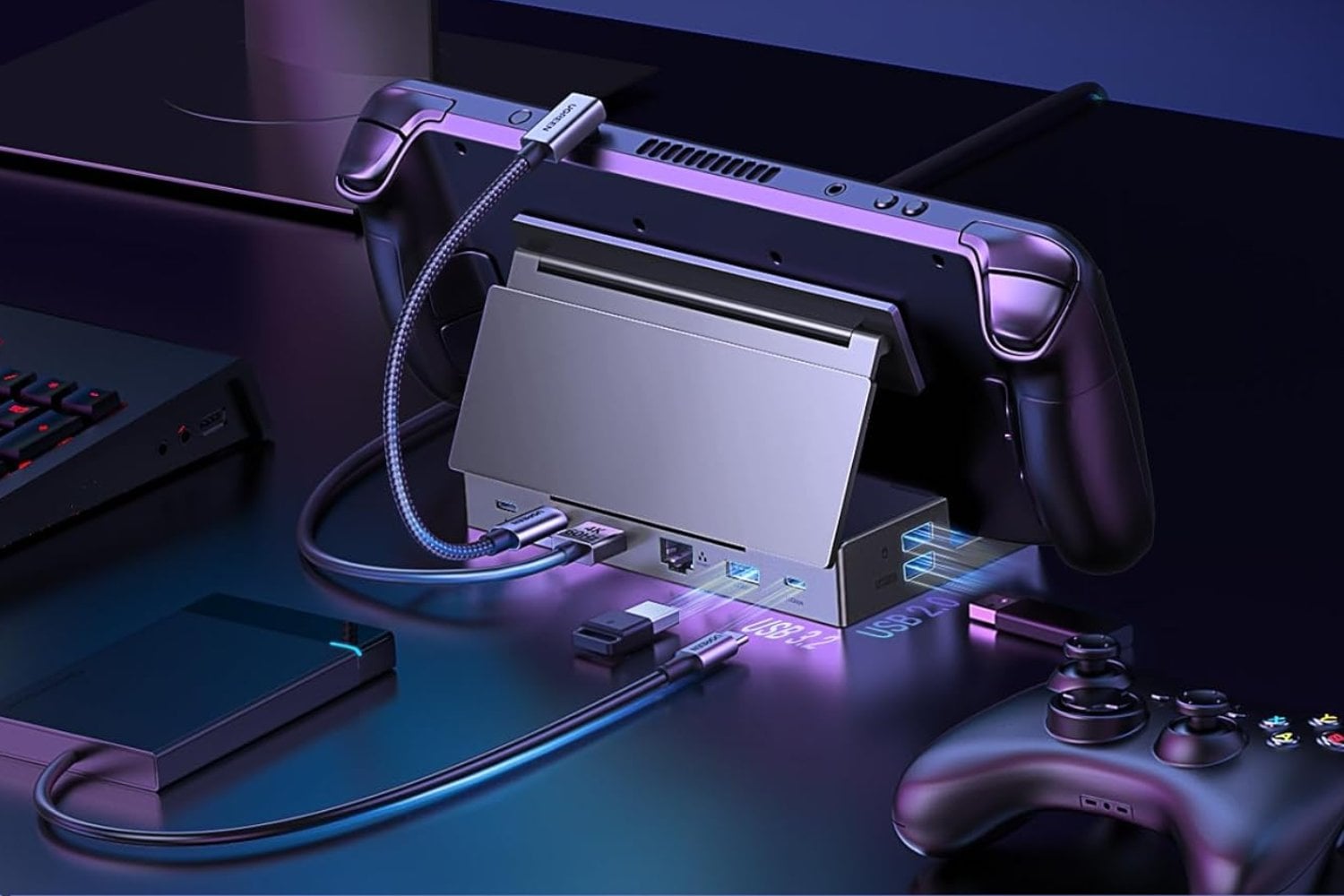 UGREEN 9-in-1 USB C Docking Station and Stand for Portable Consoles