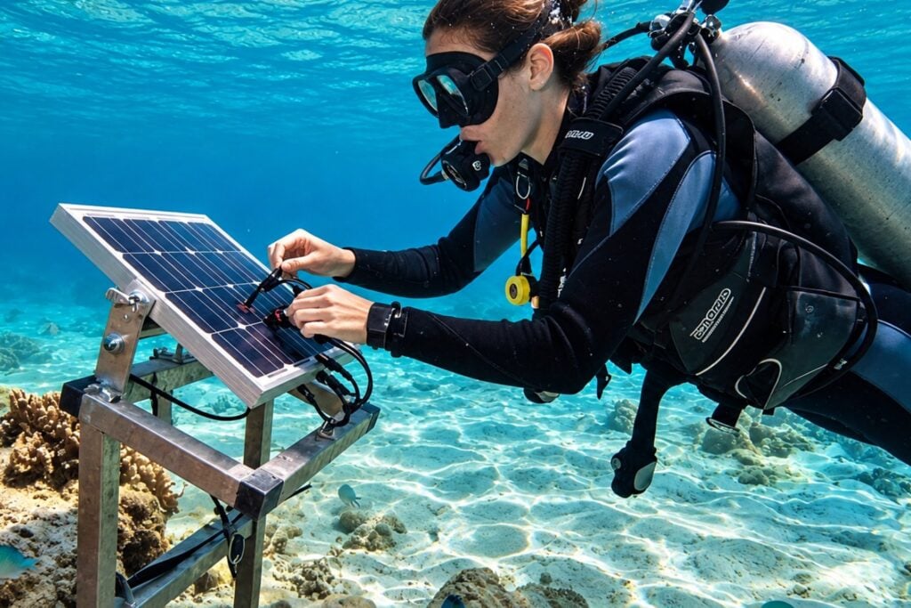 La energía solar se sumerge: prueban células de perovskita bajo el océano
