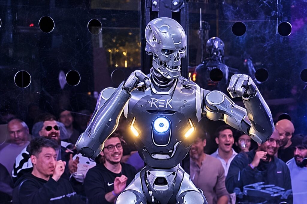 Un humano se enfrenta por primera vez a un robot humanoide en un combate dentro de una jaula