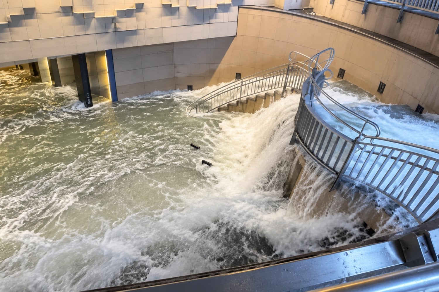 “Géiseres urbanos” en Japón: las lluvias torrenciales hicieron brotar agua de las alcantarillas de Nagoya
