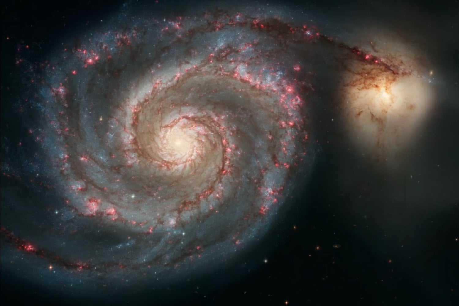 FAST detecta dos misteriosas nubes de hidrógeno sin estrellas cerca de la galaxia M51