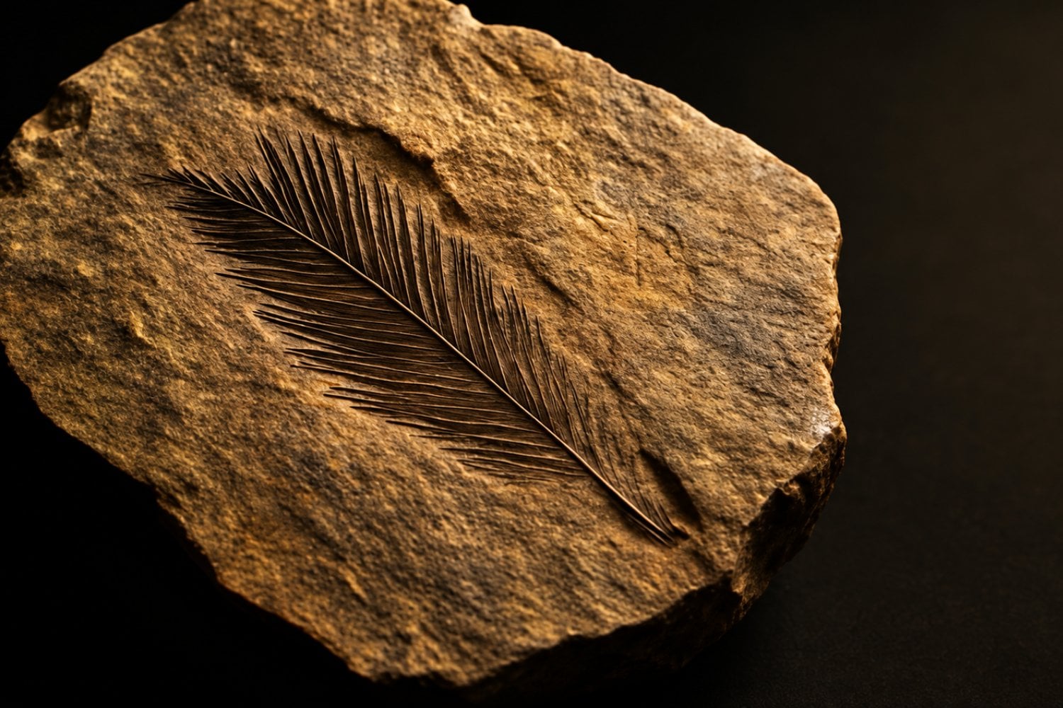 Hallan una pluma de 66 millones de años dentro de un excremento fosilizado de dinosaurio