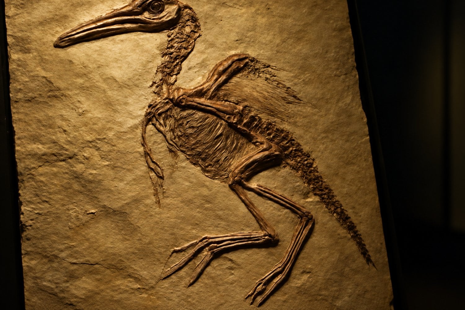 Hallan una pluma de 66 millones de años dentro de un excremento fosilizado de dinosaurio