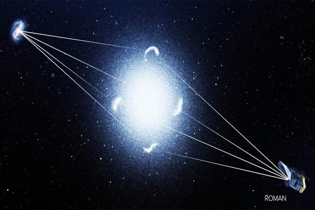 El telescopio Hubble fotografió algo extraño a 8.000 millones de años luz. La misma galaxia aparece dos veces y podría ayudar a revelar la materia oscura