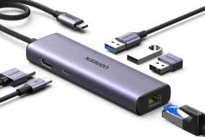 UGREEN Revodok 1061 USB C Hub 6 in 1 Gigabit Ethernet Adapter