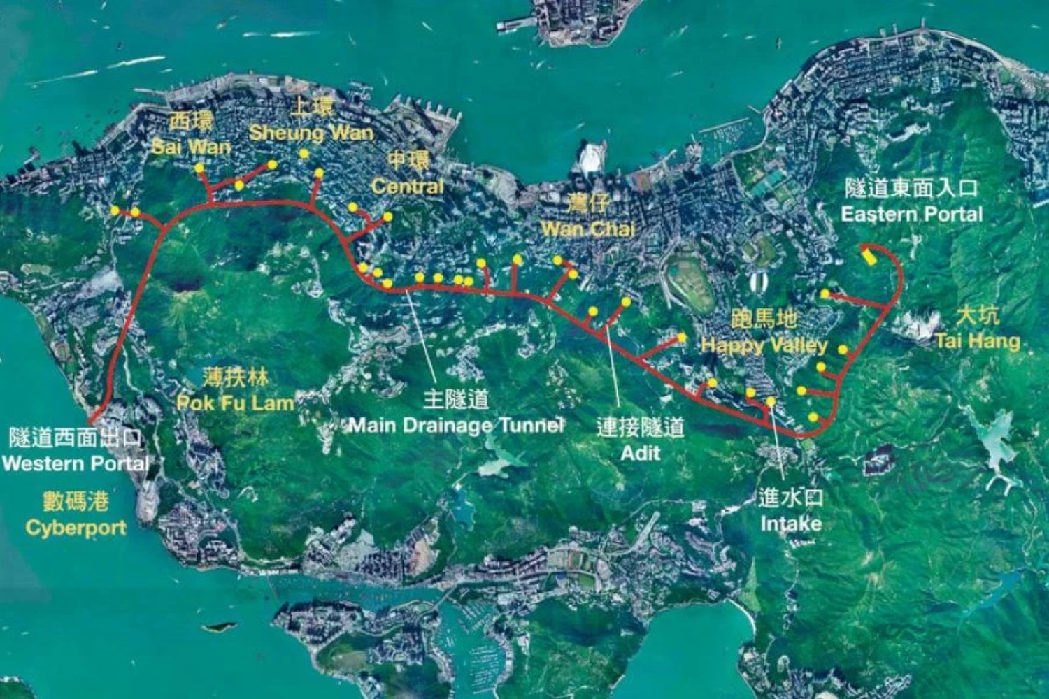 Hong Kong construye un megatúnel de 3,6 kilómetros bajo la ciudad para combatir las inundaciones. Su misión será enviar millones de litros de lluvia directamente al mar