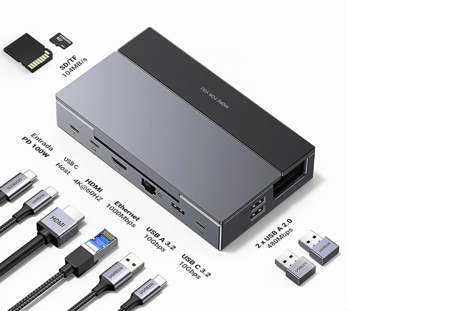 UGREEN 9 in 1 USB C Docking Station and Portable Console Stand
