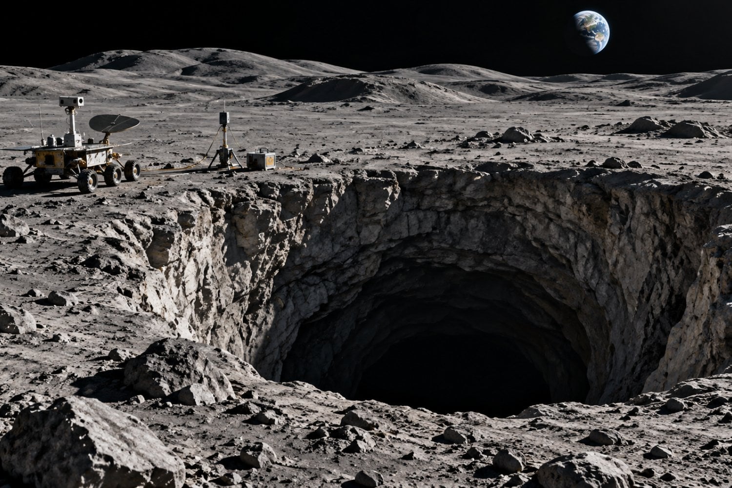 La NASA encontró un agujero misterioso en la Luna y sospecha que esconde algo gigantesco. Ahora quiere investigar si podría convertirse en nuestro primer refugio lunar