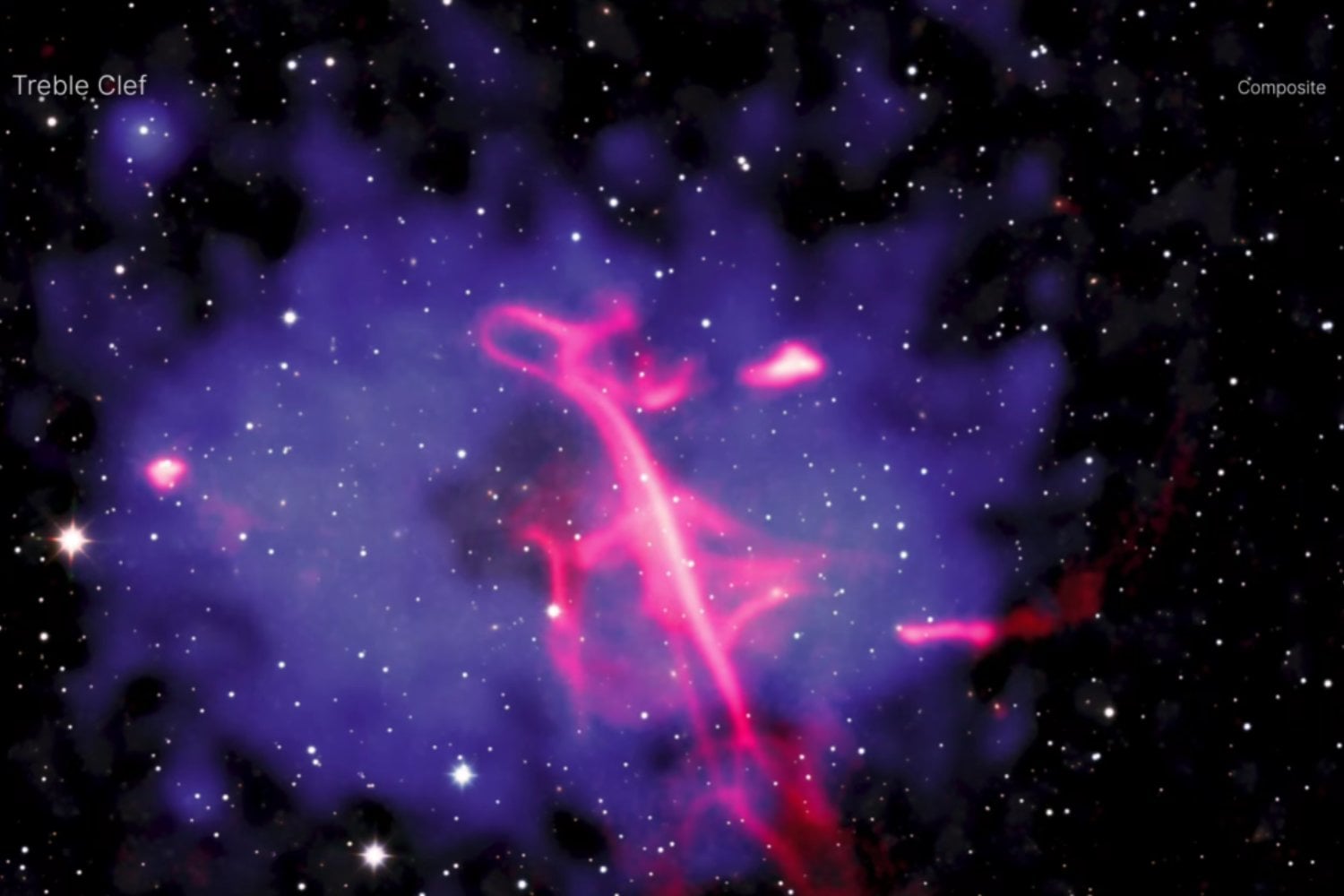 La NASA descubre una misteriosa señal con forma de clave de sol detrás de la Vía Láctea: dos cúmulos de galaxias chocaron hace millones de años