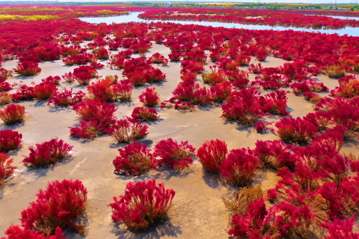Una bahía de China se está tiñendo de rojo y atrae a turistas: el fenómeno natural que transforma su costa cada otoño
