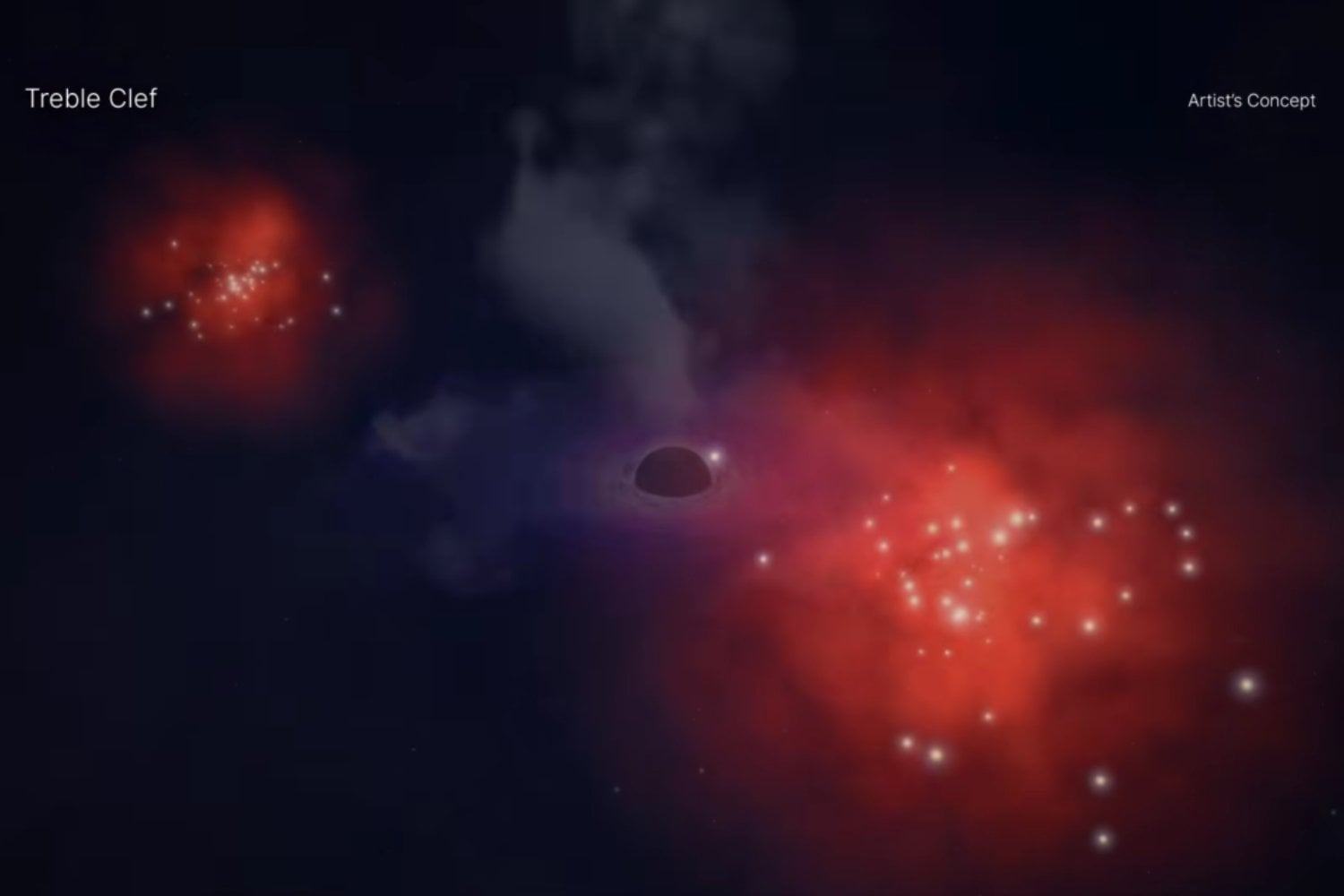 La NASA descubre una misteriosa señal con forma de clave de sol detrás de la Vía Láctea: dos cúmulos de galaxias chocaron hace millones de años