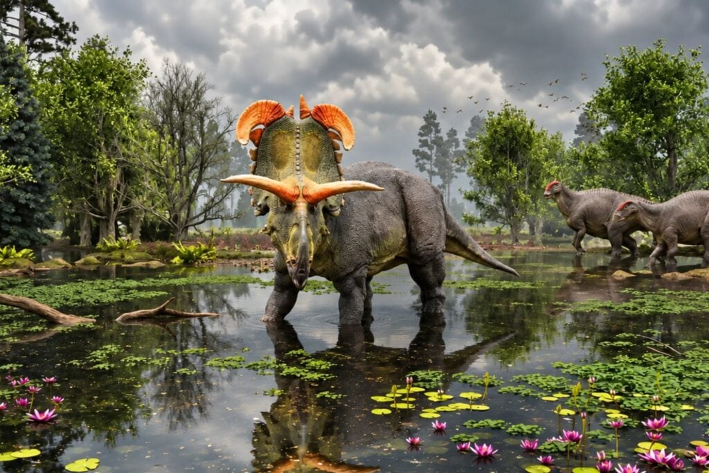 1. Los cuernos de este dinosaurio eran tan peculiares que pudieron servir para distinguirse de sus vecinos