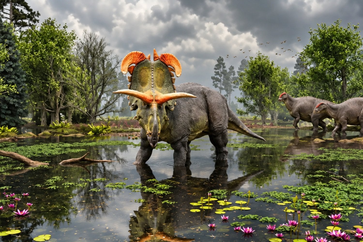 1. Los cuernos de este dinosaurio eran tan peculiares que pudieron servir para distinguirse de sus vecinos