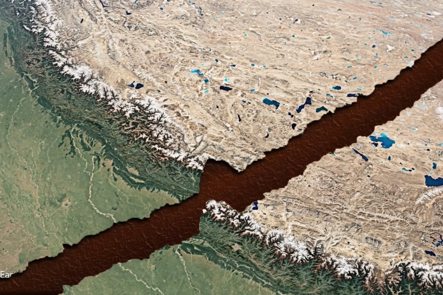 La NASA detecta una enorme mancha roja desde el espacio: esconde las huellas de una colisión continental ocurrida hace 60 millones de años