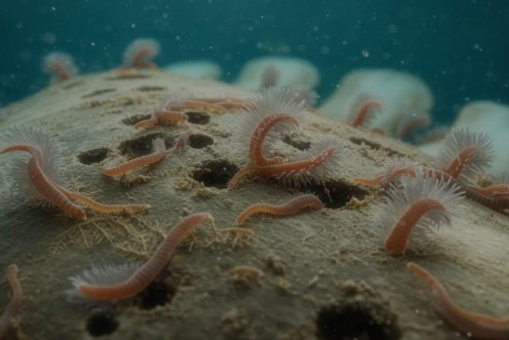 Descubren tres extraños gusanos en España que devoran huesos bajo el mar: no tienen boca ni intestino y sobreviven gracias a bacterias)