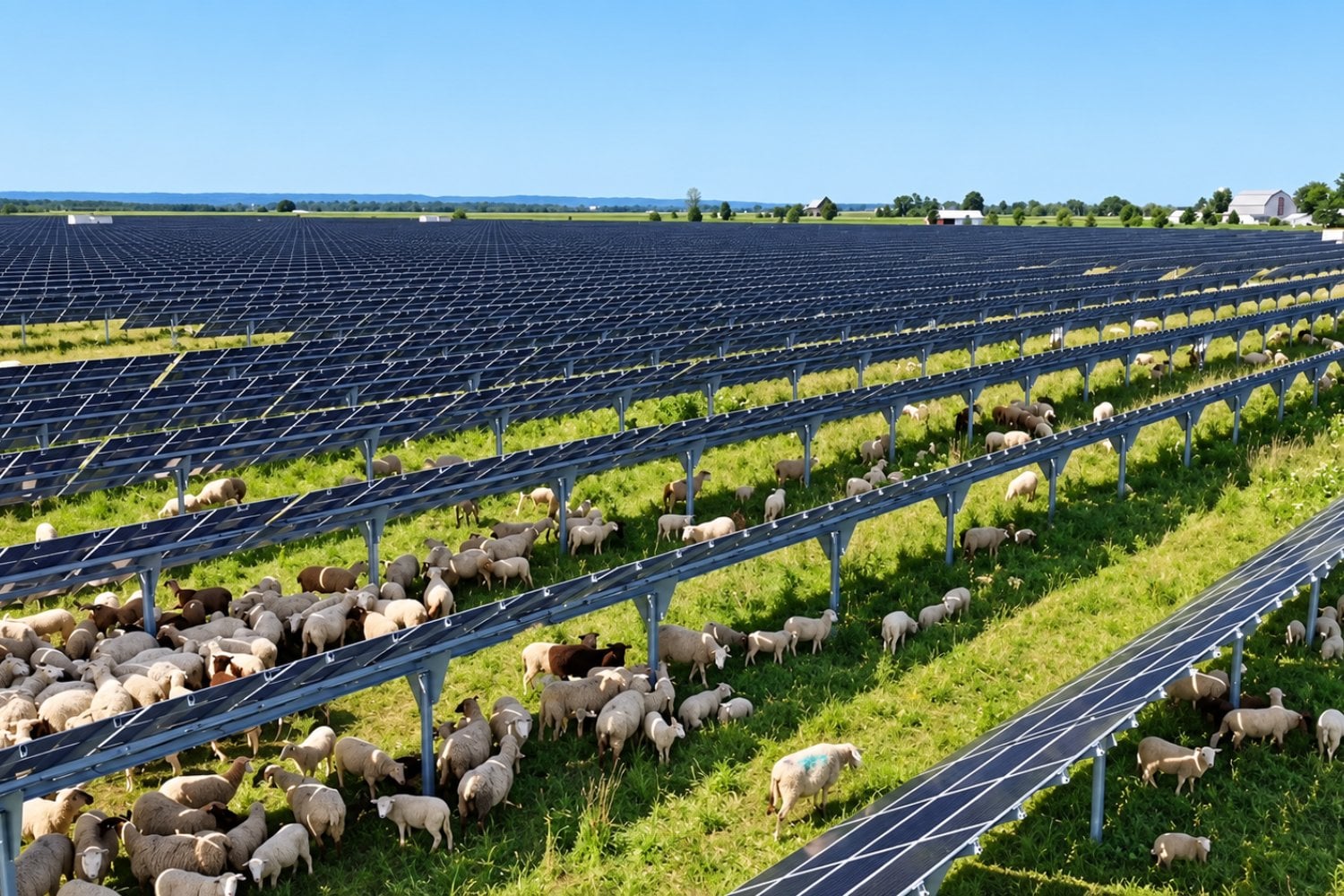 Dejó su trabajo de mecánico para cuidar 300 ovejas entre paneles solares: ahora vive de una inesperada combinación