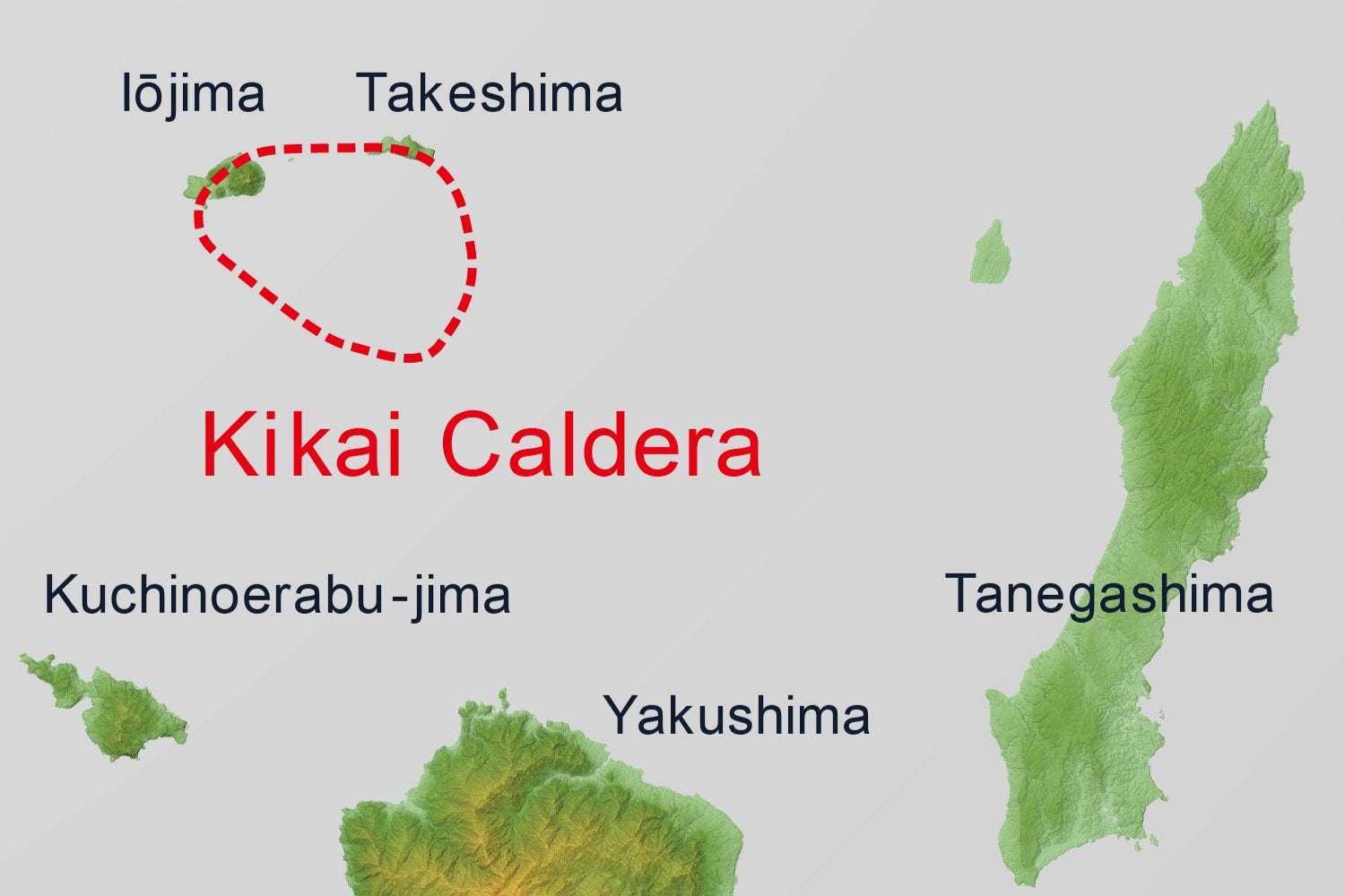 Caldera Kikai Ubicacion