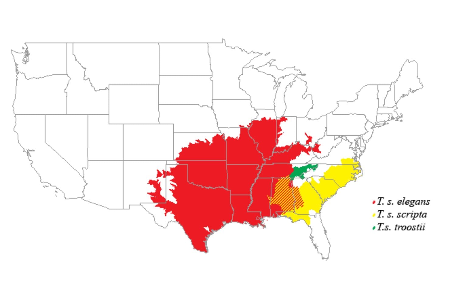 Distribucion De Tortuga De Orejas Rojas America Del Norte